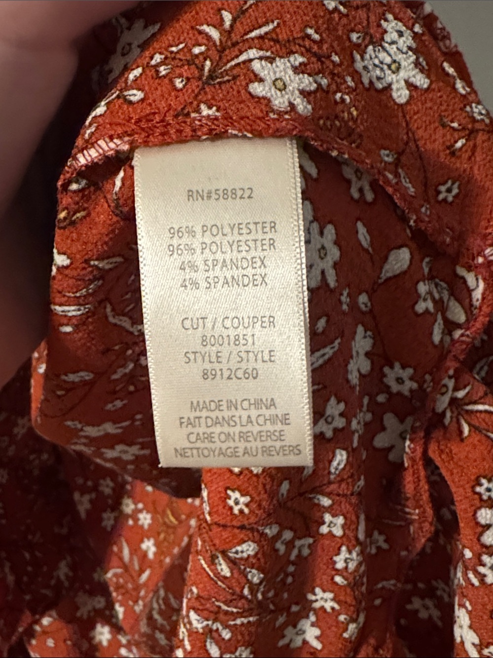 Max Studio Rust Floral Wrap Dress with Ruffled Sleeves - Picture 4 of 4